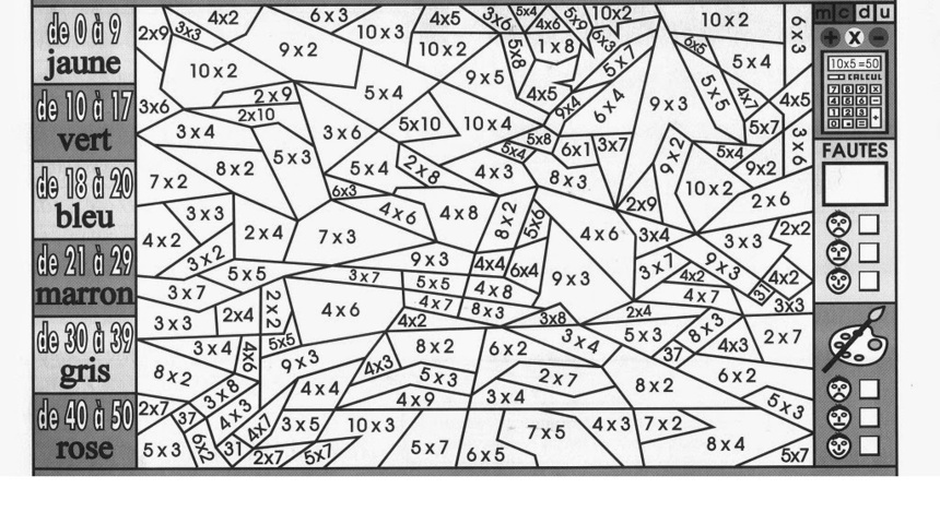 Coloriage Magique Ce1 Ce2 Multiplication - Magique à imprimer